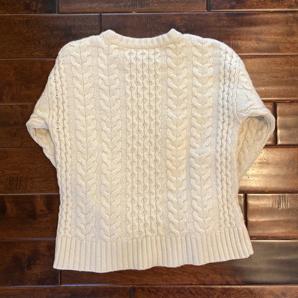 J Jill Wool-blend Cream Cable Sweater - Picture 2 of 5